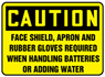 SIGN- CAUTION FACE SHIELD, APRON, GLOVES REQUIRED